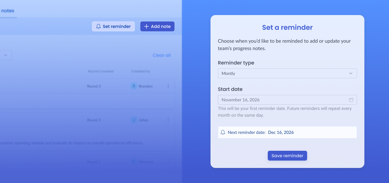 Review Notes & Email Reminders